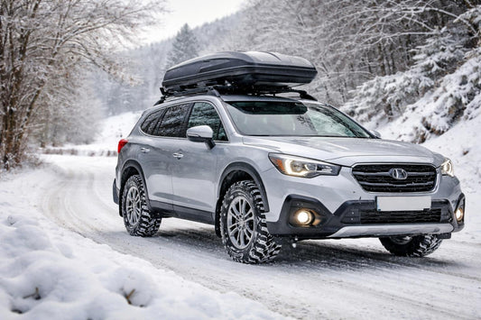 Winter-ready vehicle with exterior accessories fitted