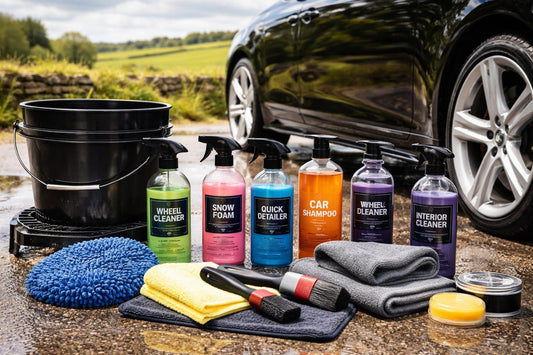 Essential car cleaning kit for a glossy finish in Yorkshire