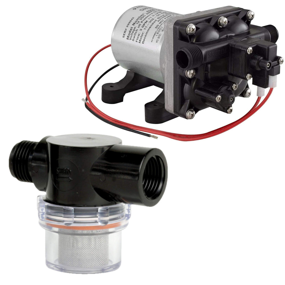000 Shurflo Revolution pump delivers steady 3 GPM flow for RV water systems.