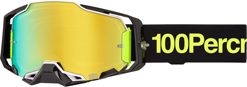 100% Armega goggles with Orban mirror gold lens for enhanced contrast and track visibility.