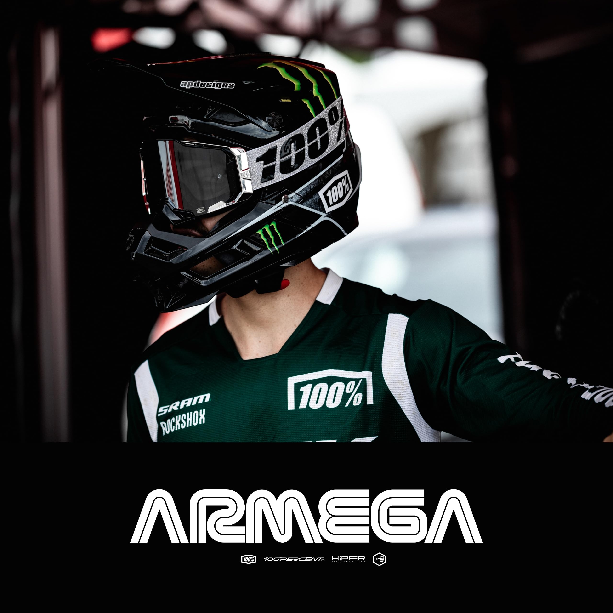 100% ARMEGA goggles removable nose guard protecting against debris