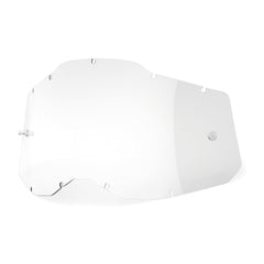 100% lens sheet for Racecraft2 goggles with anti-fog coating for clear visibility