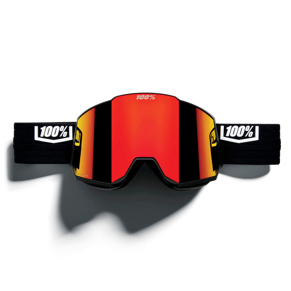 100% Snowcraft XL HiPER goggles strap detail for comfortable all-day wear.
