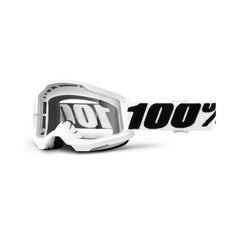 100% Strata 2 motocross goggles with Everest clear lens for clear visibility during MX or MTB sessions