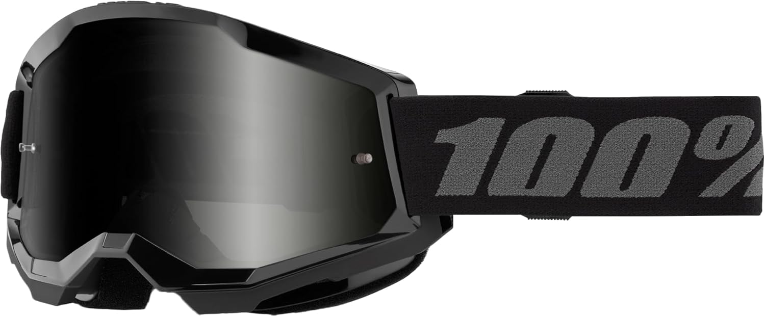 100-Percent Strata 2 goggles with black smoke lens for dust protection and clear desert vision