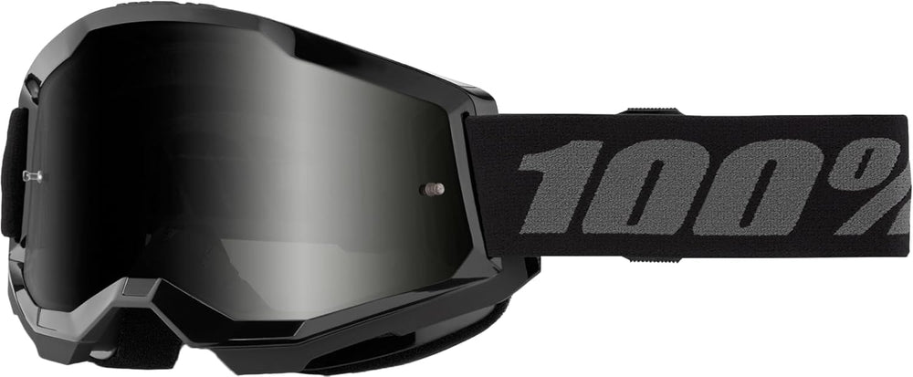 100-Percent Strata 2 goggles with black smoke lens for dust protection and clear desert vision