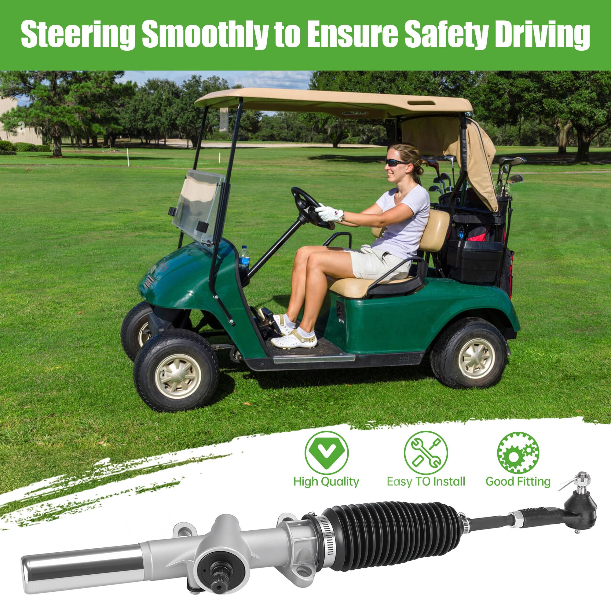 Packaging view of 10l0l steering gear box for EZGO TXT