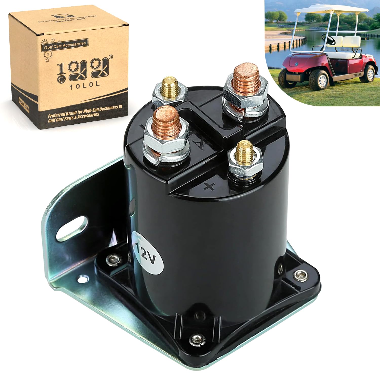 10L0L starter solenoid on Yamaha G2 assembly for smooth power switching