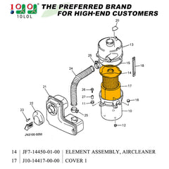 10L0L pre-filter for Yamaha G1/G14 traps larger particles before main filter