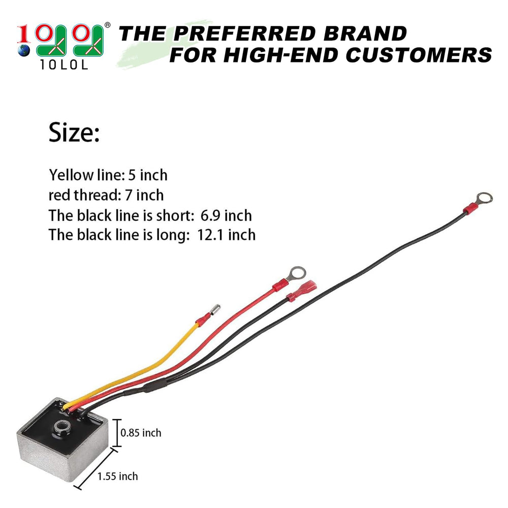 10L0L voltage regulator rectifier for Club Car DS and Carryall, four-wire configuration highlighting grounding flexibility.