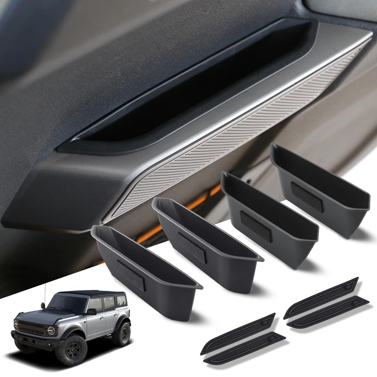 1797 Bronco front door handle storage box for quick access.