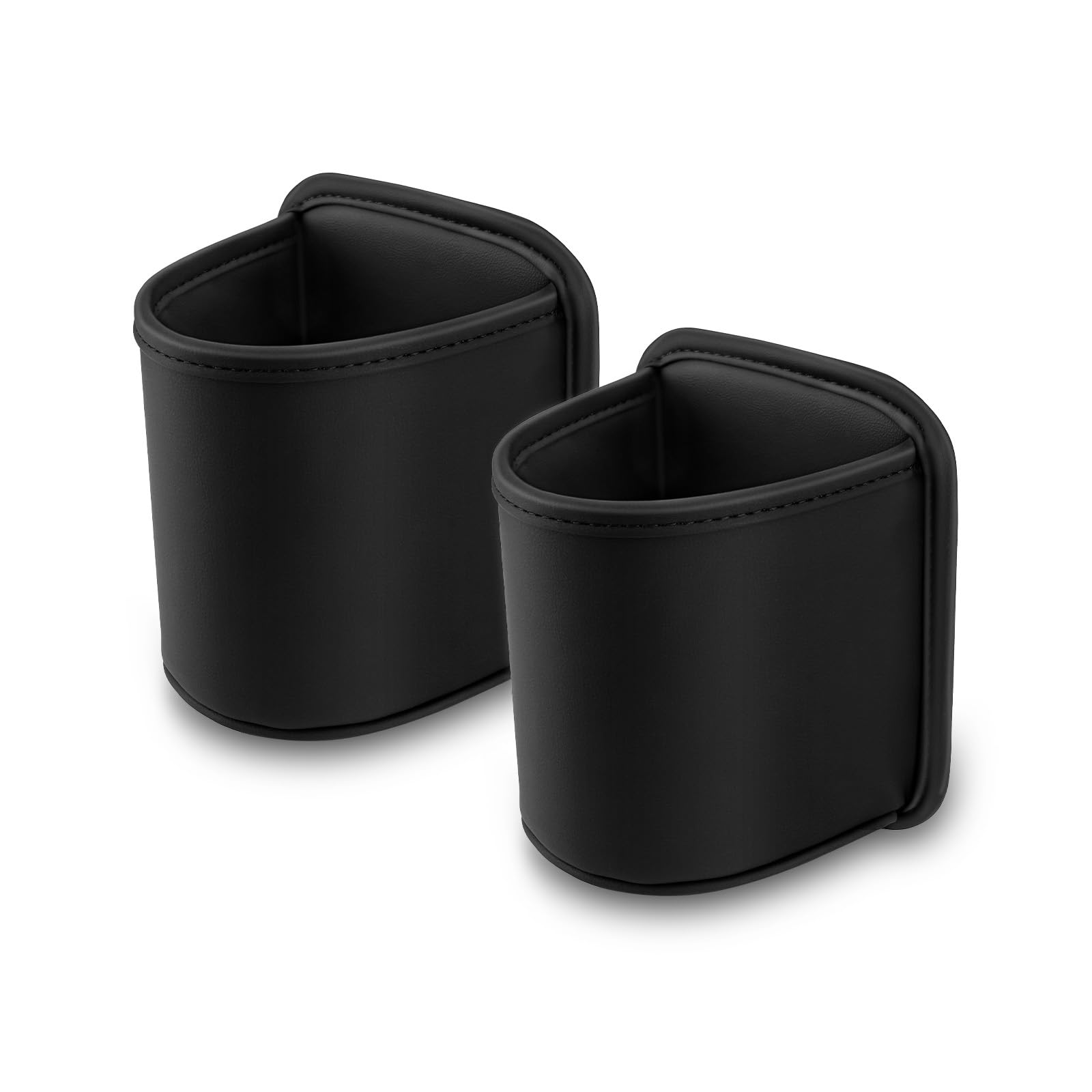 1797 clip-on cup holder attached to car door pocket securing drinks on rough roads