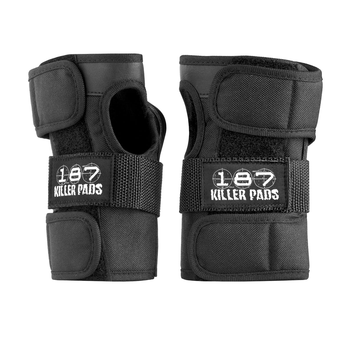 187 Killer Pads wrist guards front view shows secure anatomical fit for skating.