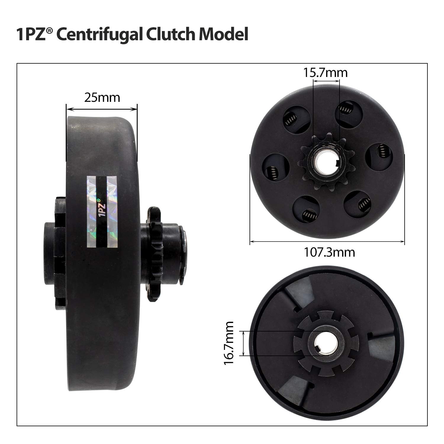 1PZ 11T clutch for 35 chain enables smooth power transfer