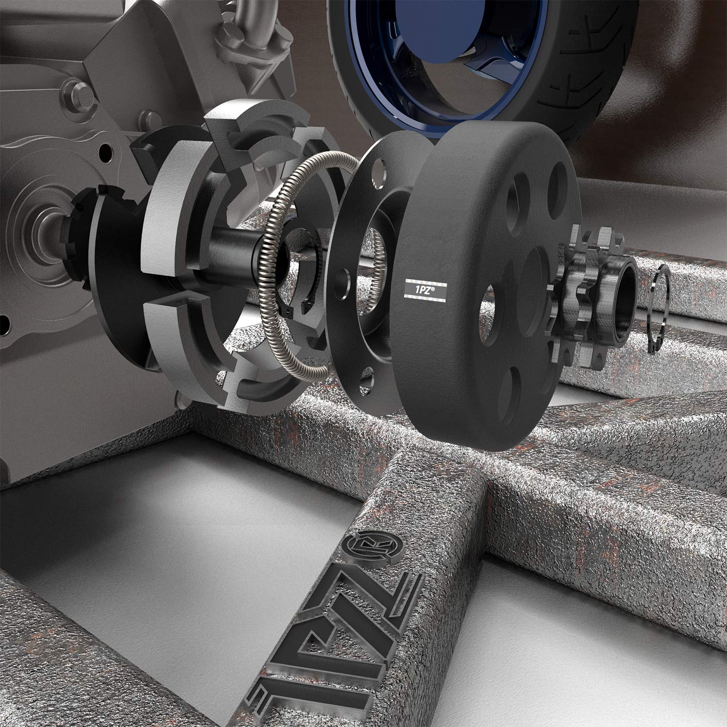 1PZ BA5-10T centrifugal clutch demonstrates 3-4 bore compatibility for go-karts.
