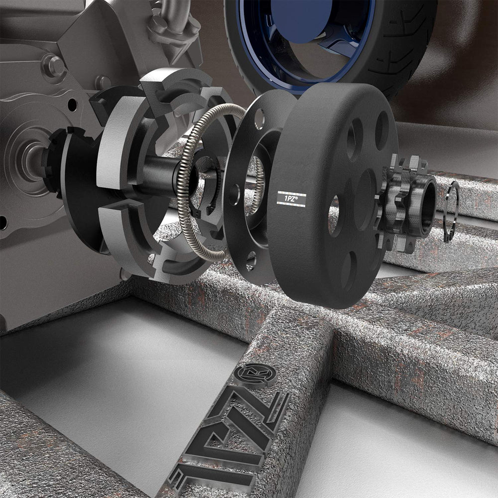 1PZ BA5-10T centrifugal clutch demonstrates 3-4 bore compatibility for go-karts.