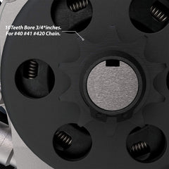1PZ BA5-10T centrifugal clutch with chain option for easy assembly.