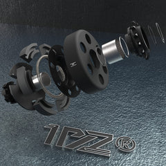 1PZ DH7-E4F 14T teeth close-up illustrating compatibility with #40/41/420 chains