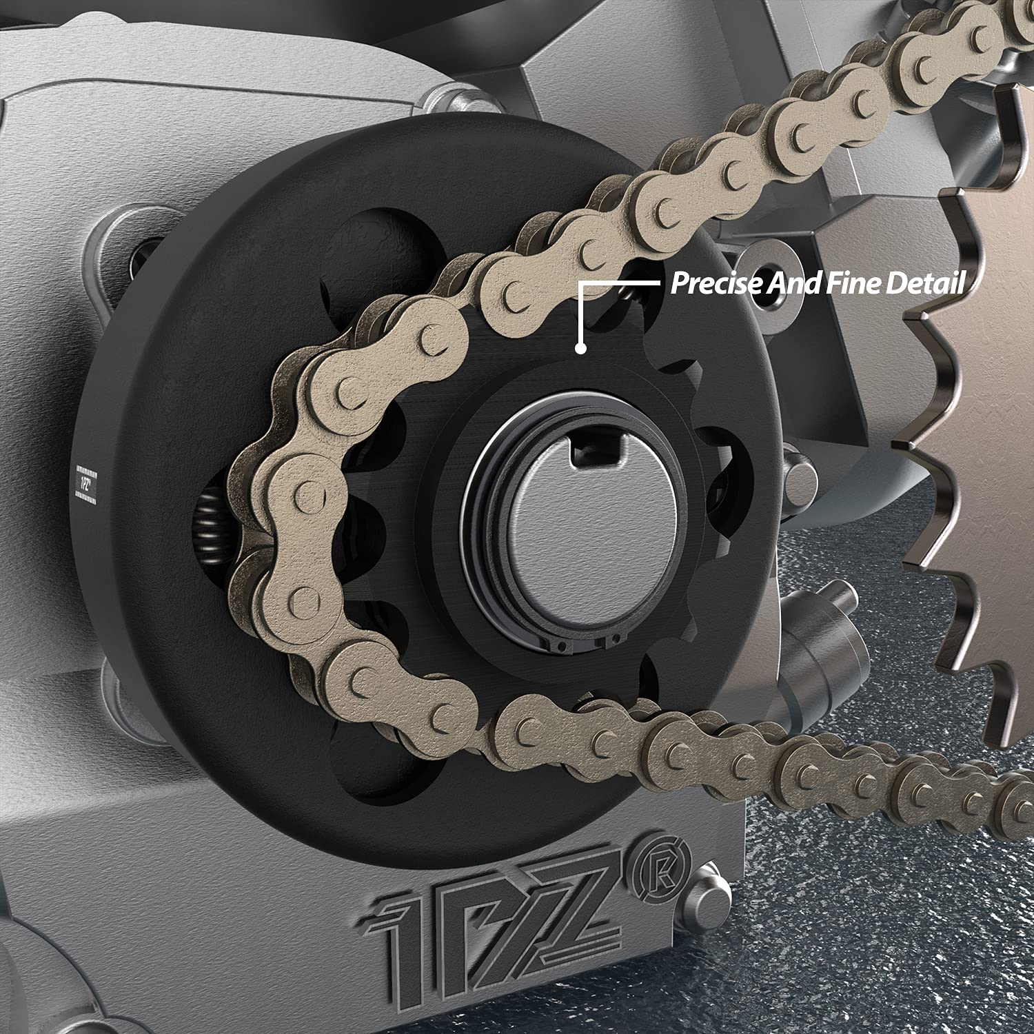 1PZ DH7-E4F chain-set image shows included components for quick installation