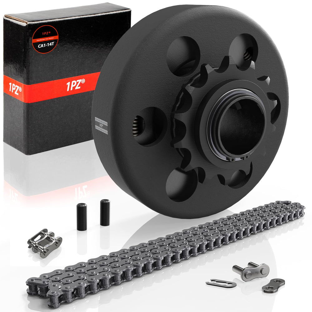1PZ DH7-E4F clutch side view highlights sturdy iron build for go kart reliability
