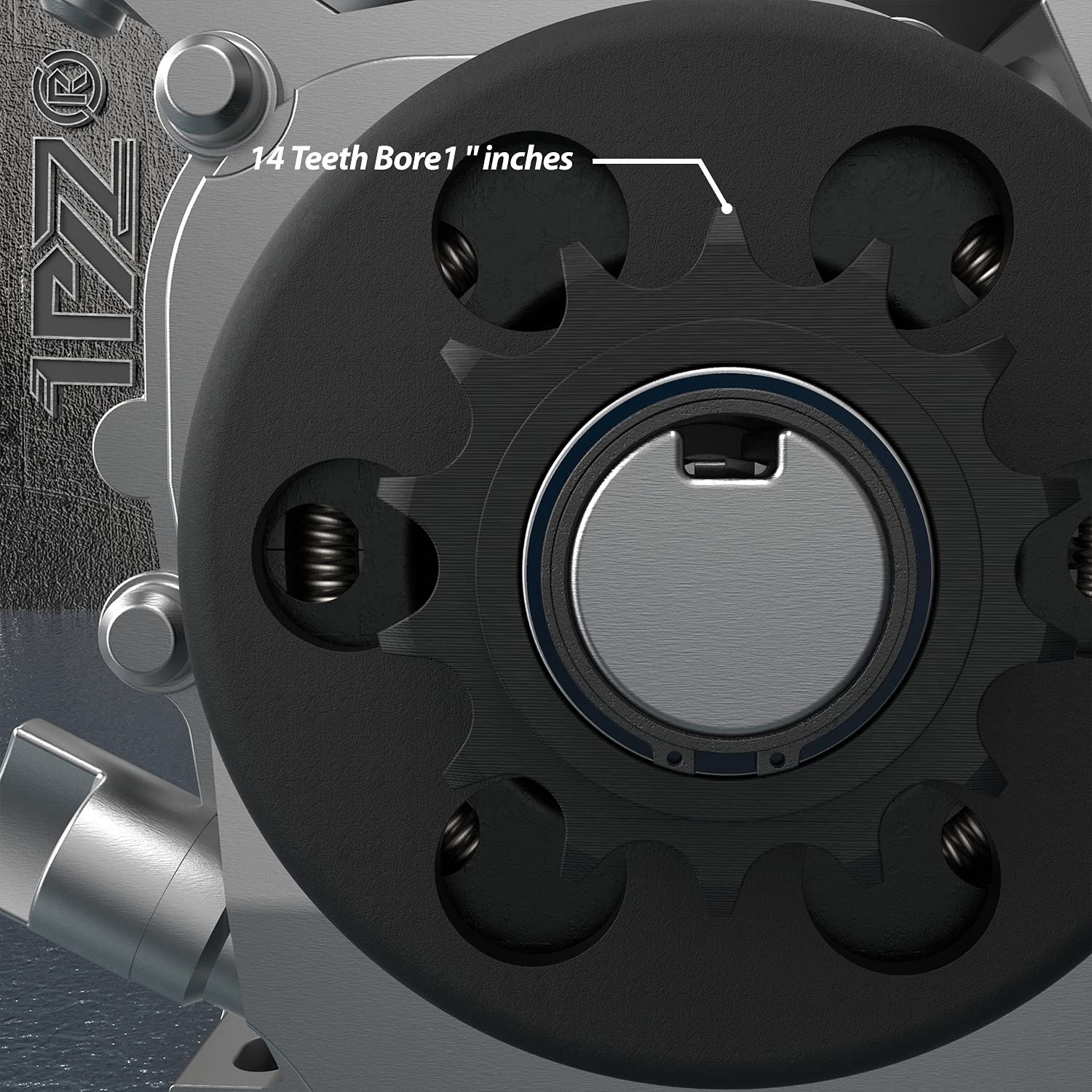 1PZ DH7-E4F go kart mounting visual demonstrates lightweight, durable design