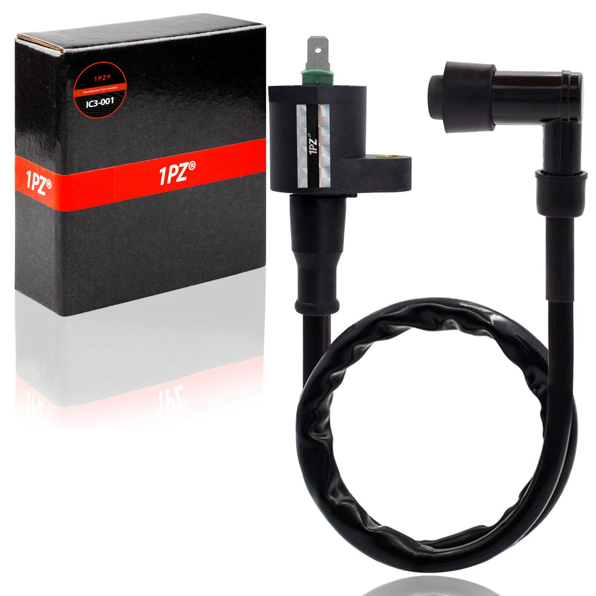 1PZ IC3-001 ignition coil front view for Honda TRX-300, reliable ignition performance