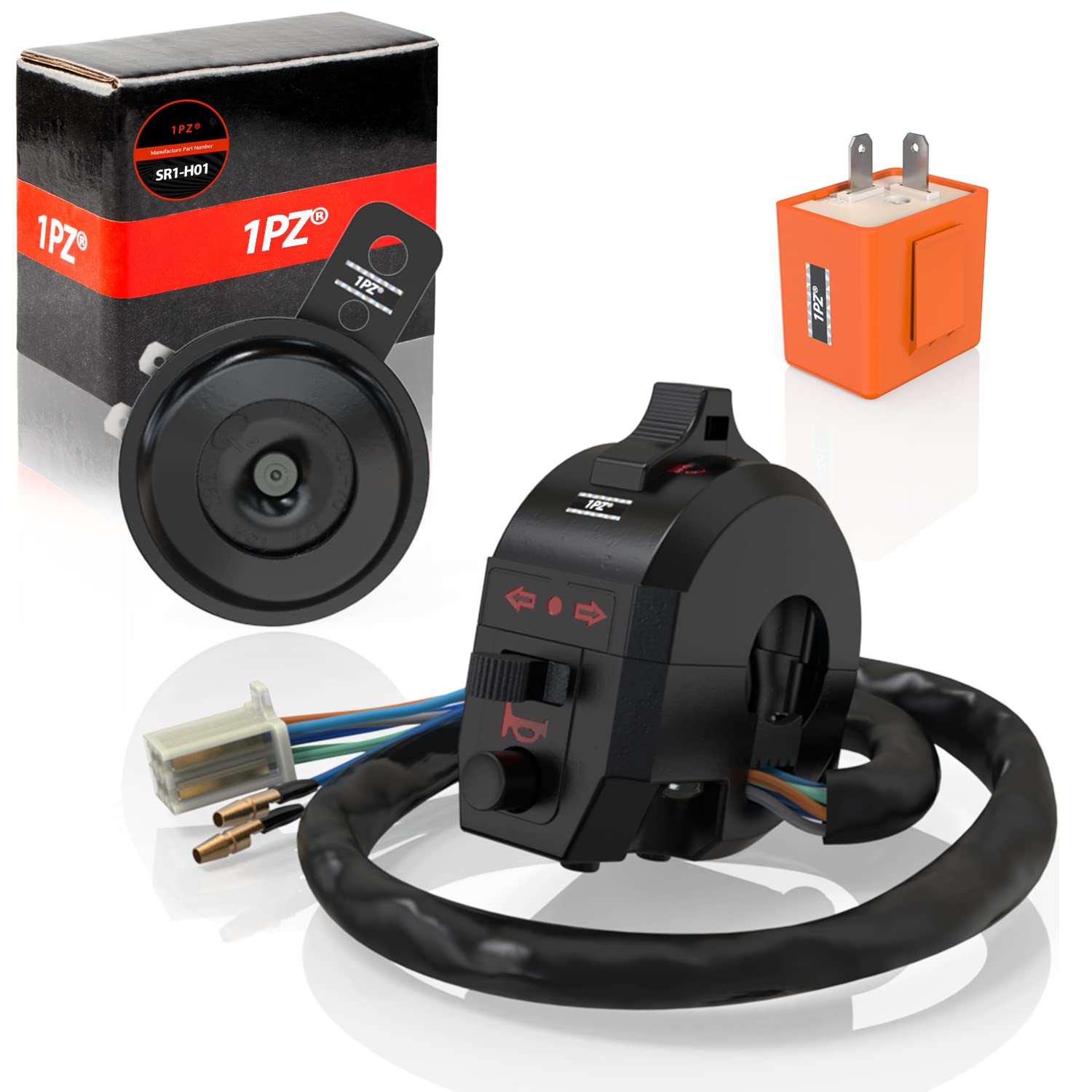 1PZ SR1-H01 left-side switch for motorcycles with turn signals and tactile control