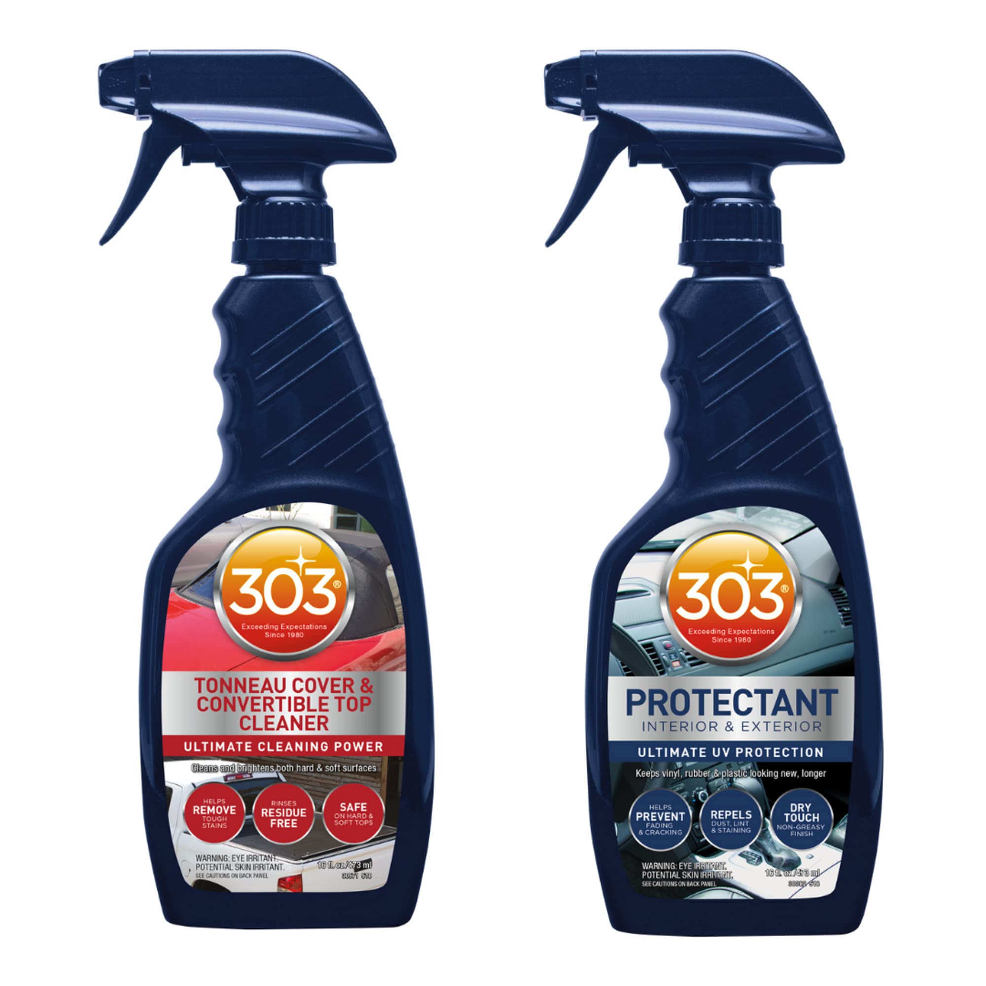 303 Products 30510 cleaner kit on vinyl top removing dirt and stains.