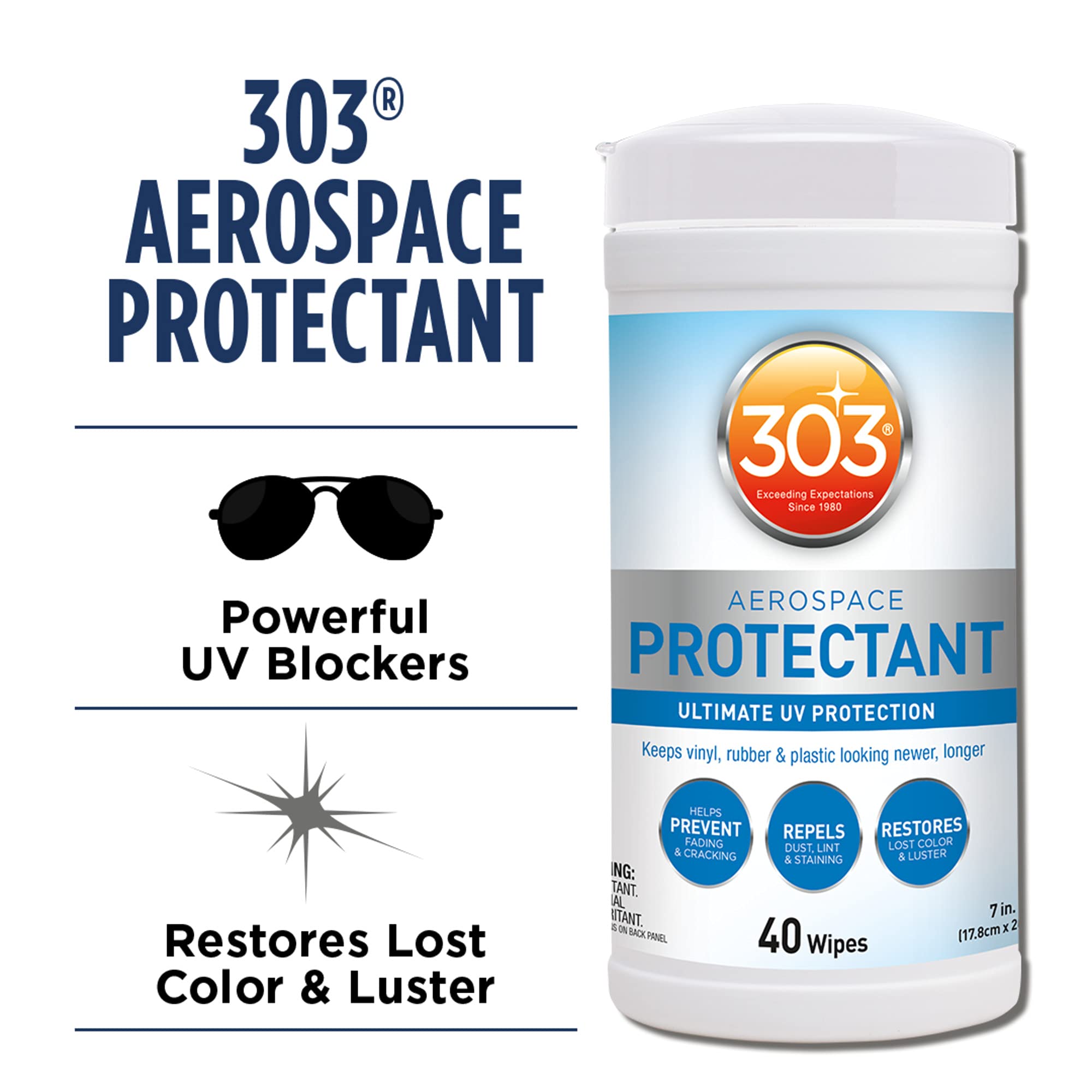 303 Products Aerospace Protectant on dashboard vinyl, preserving color and texture