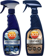 303 Products automotive protectant bottle highlighting UV protection for interior plastics