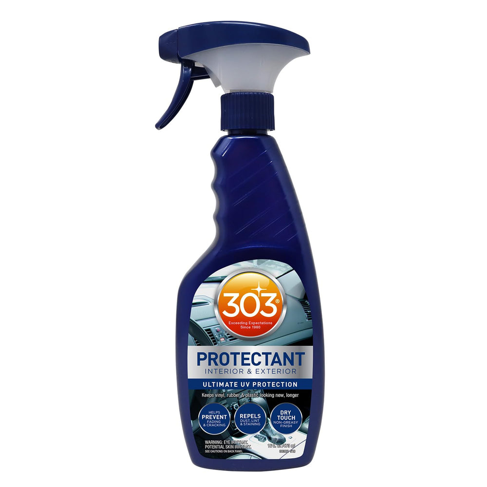 303 Products automotive protectant spray application shows even coverage for lasting protection.