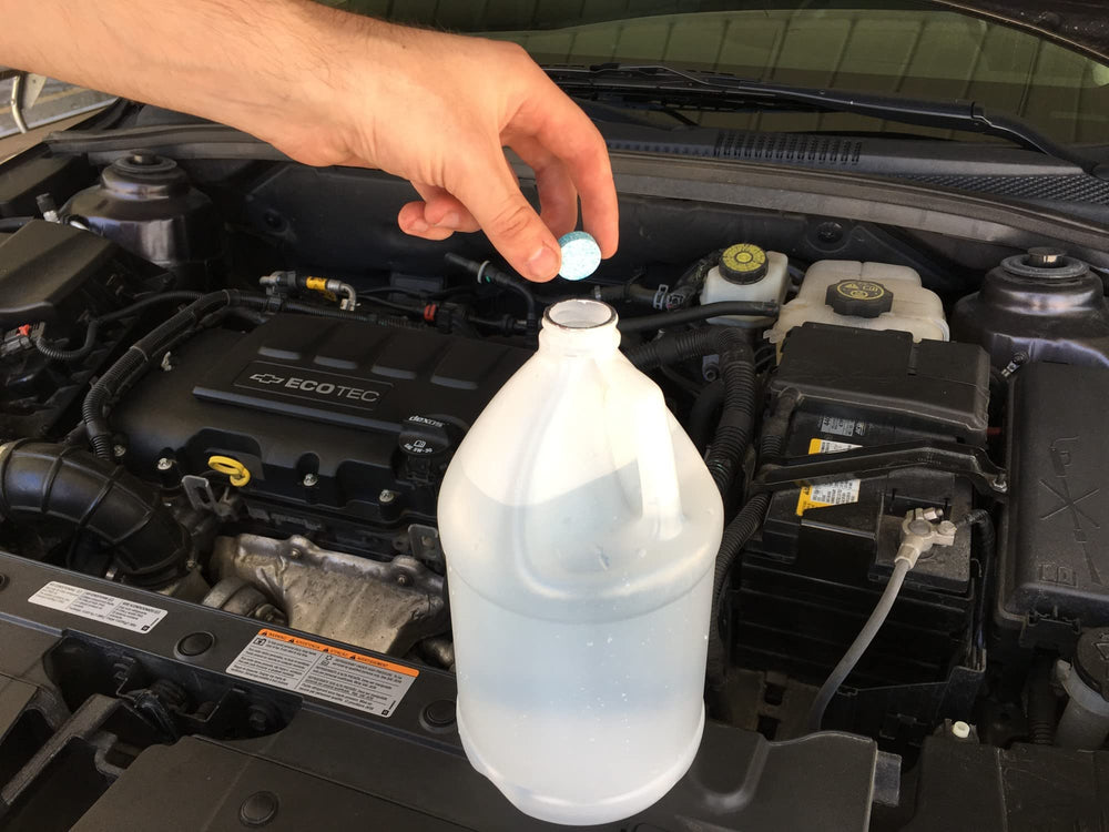 Removes road film and grime from windshields with 303 tablets