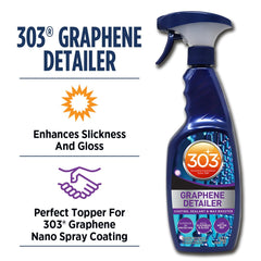 Graphene Detailer Spray creates a streak-free gloss on treated surfaces.