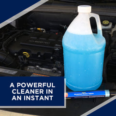 Dropping a tablet into reservoir creates ready-to-use windshield cleaner