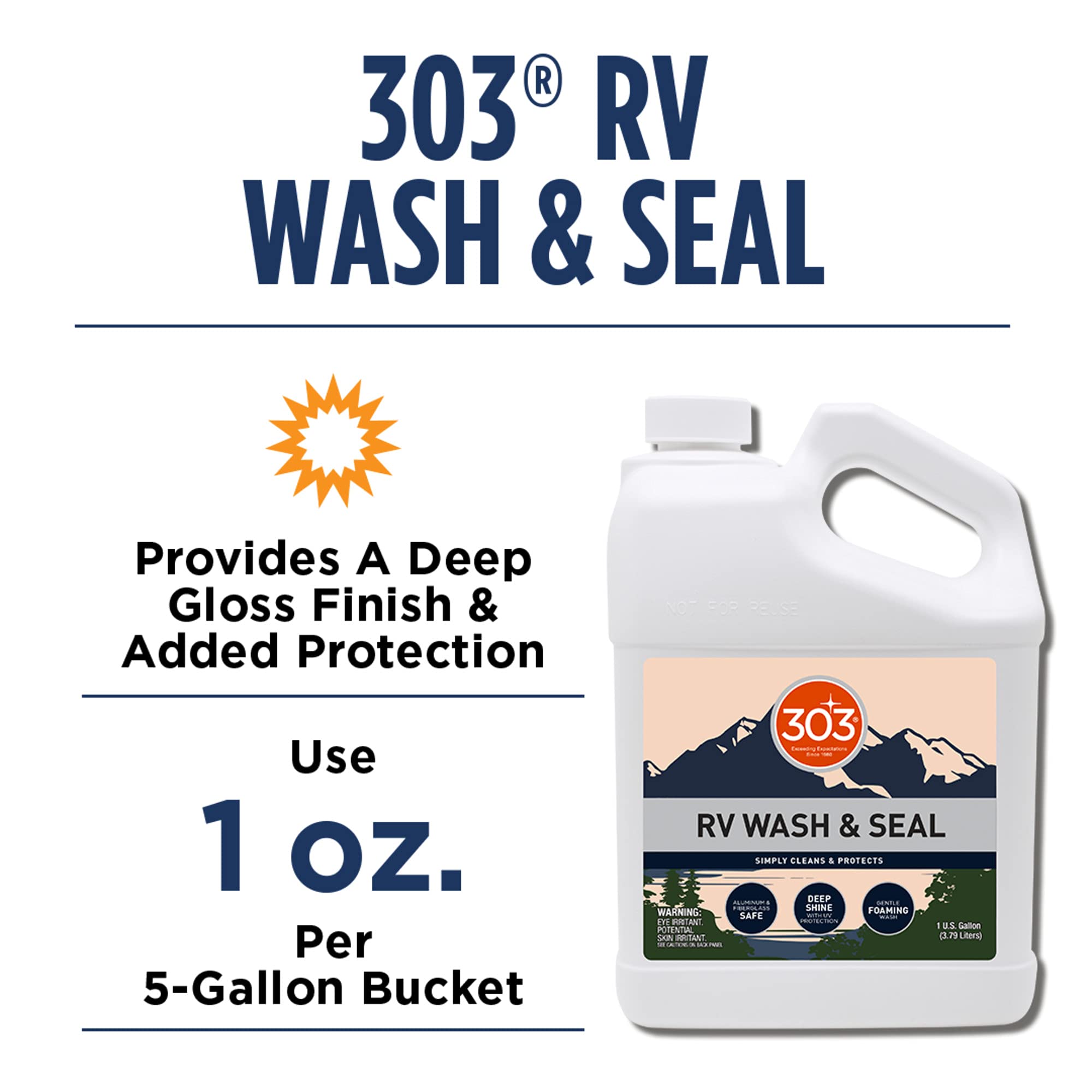 303 Products RV Wash & Seal bottle with pour spout for easy use