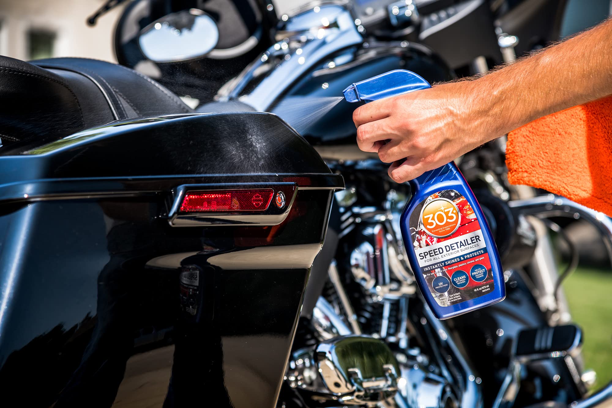 303 Products Speed Detailer safe for all exterior surfaces, including glass.