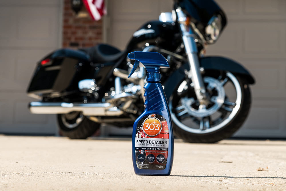 303 Products Speed Detailer in-use car shine for between-wash maintenance.