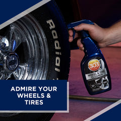 303 Products foaming formula in action on rims and tires