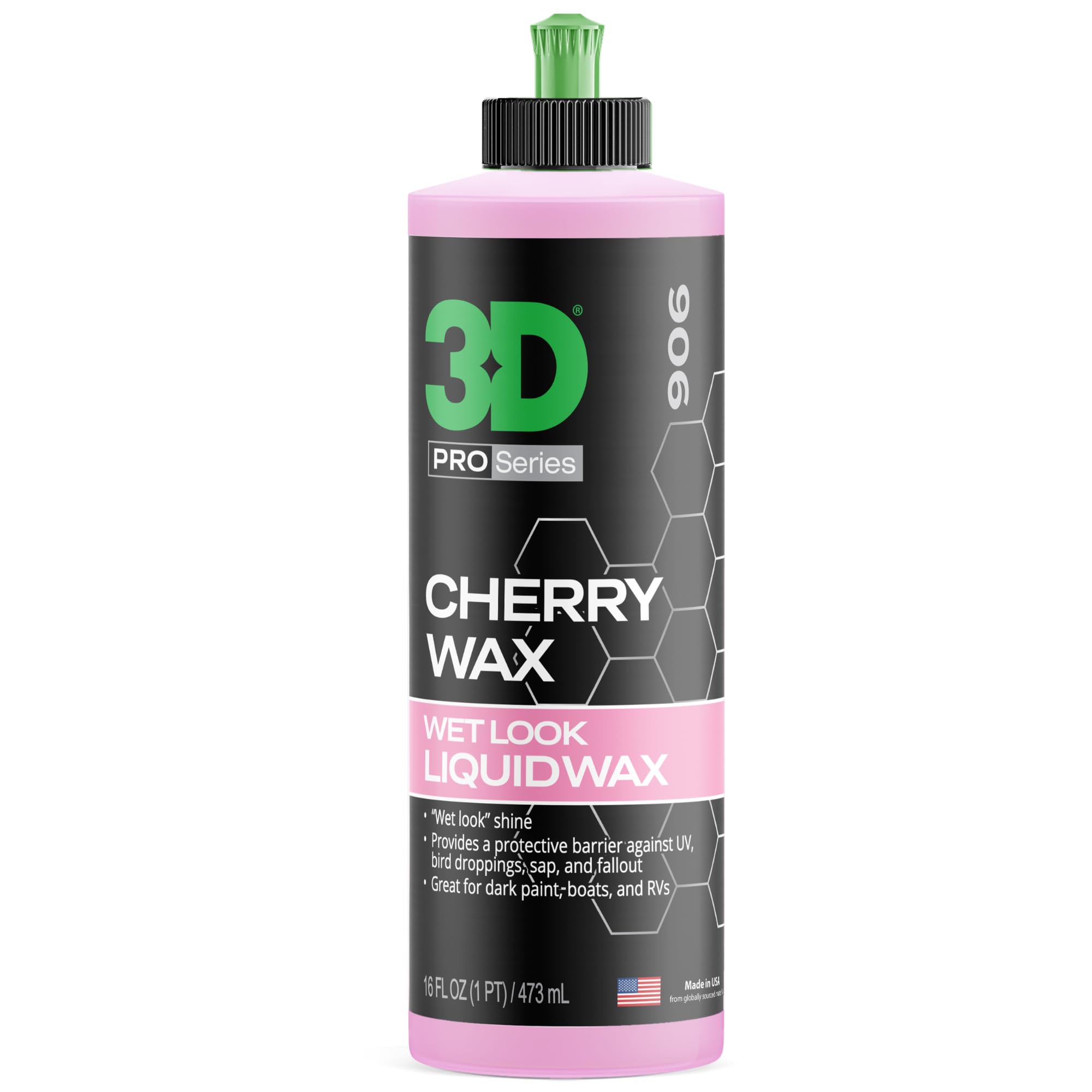 3D Cherry Wax delivers show car gloss with deep, wet look.