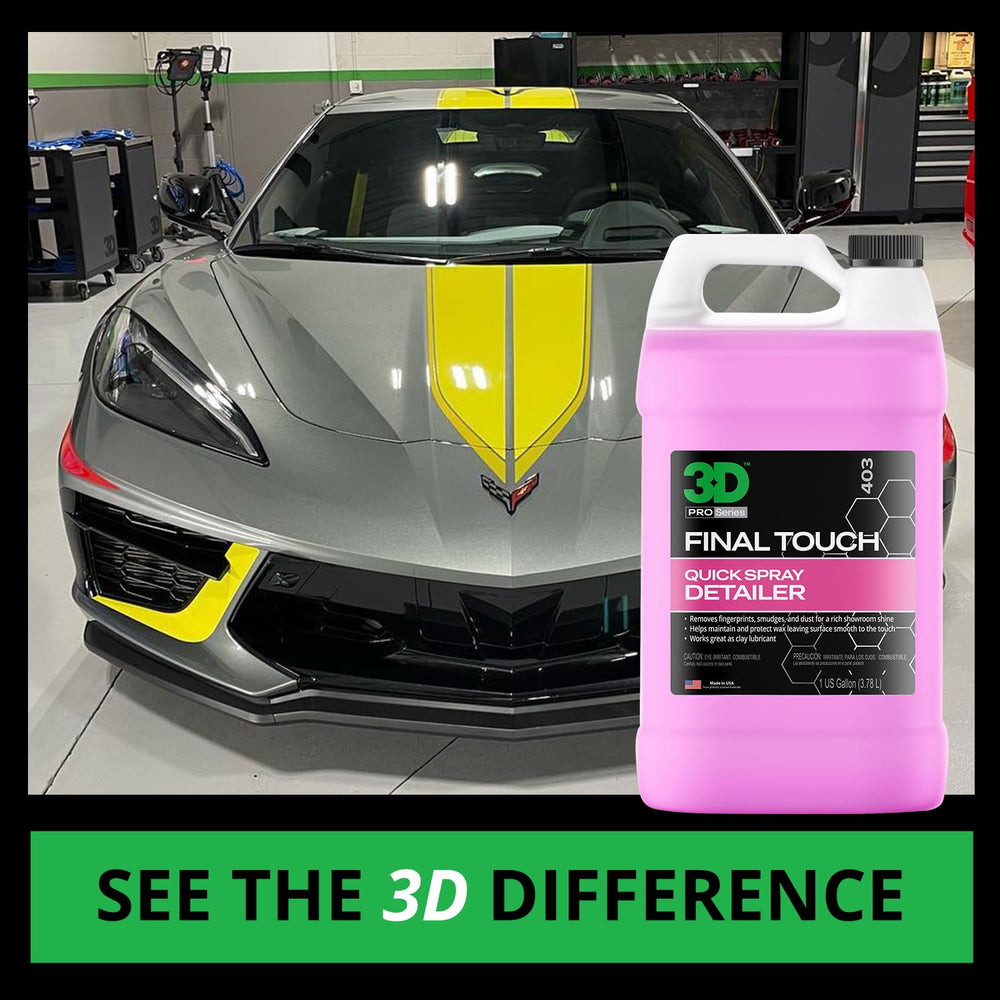 3D Final Touch Quick Detail Spray mist demonstrates easy spray-on application