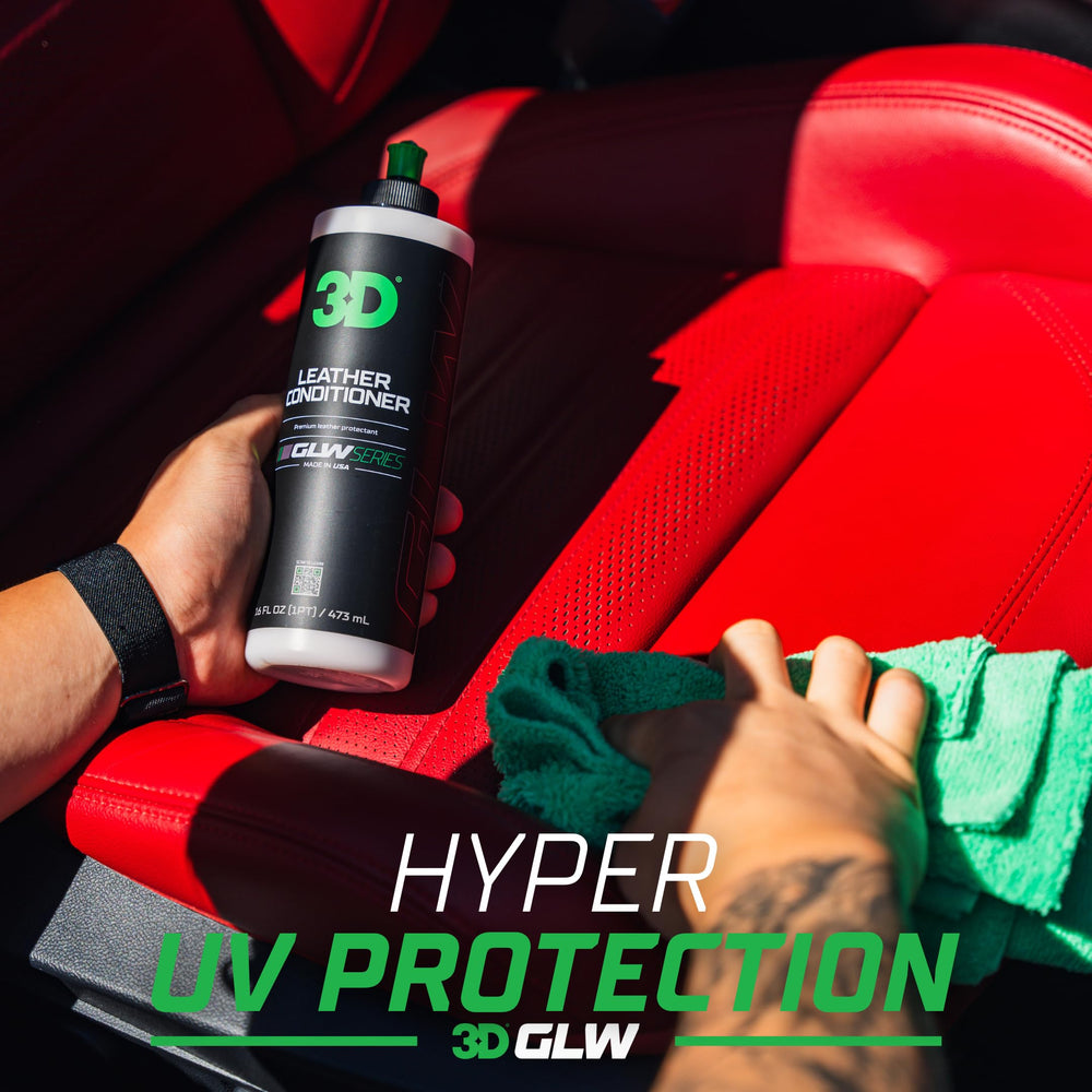 3D GLW Leather Conditioner restores upholstery and leather furniture for renewed feel.