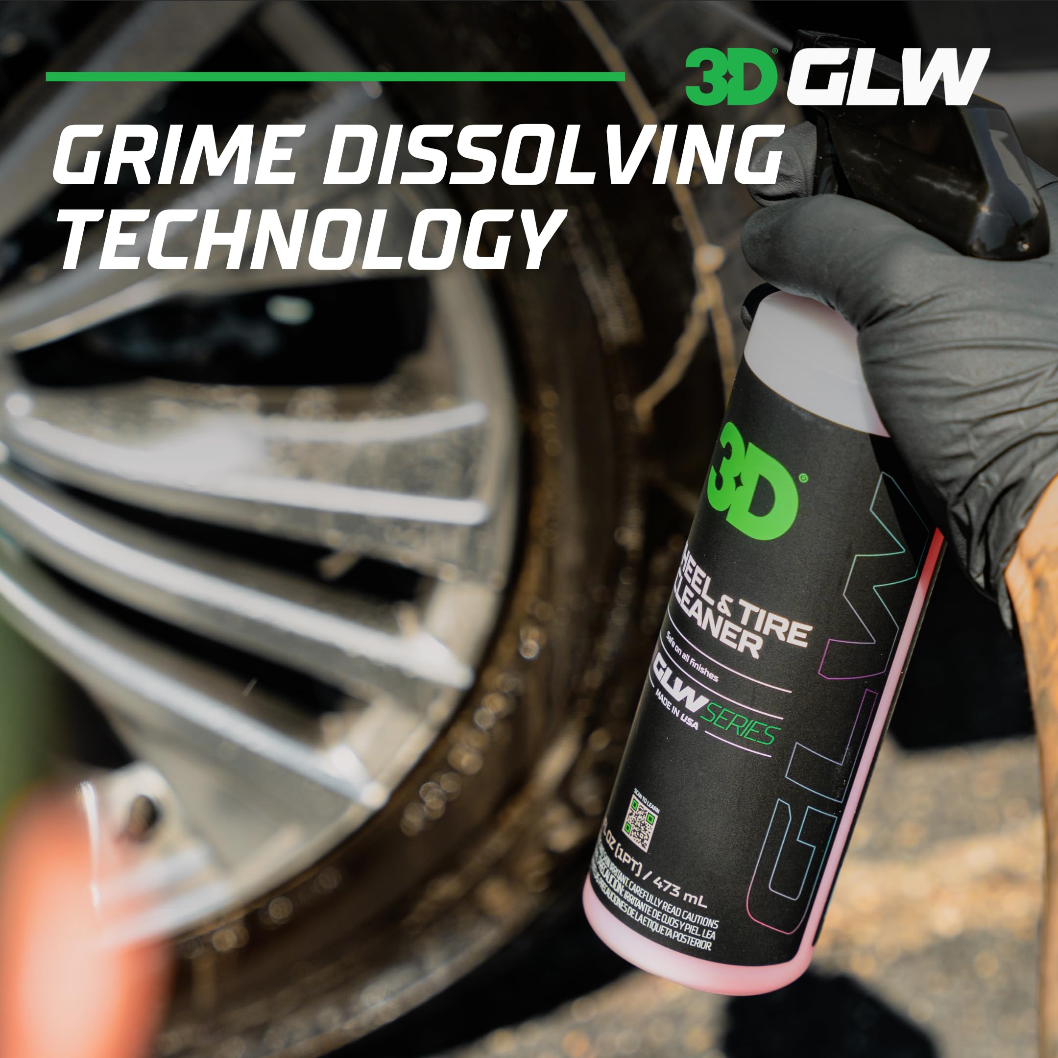 3D GLW Series is safe on painted, chrome, and coated wheels.