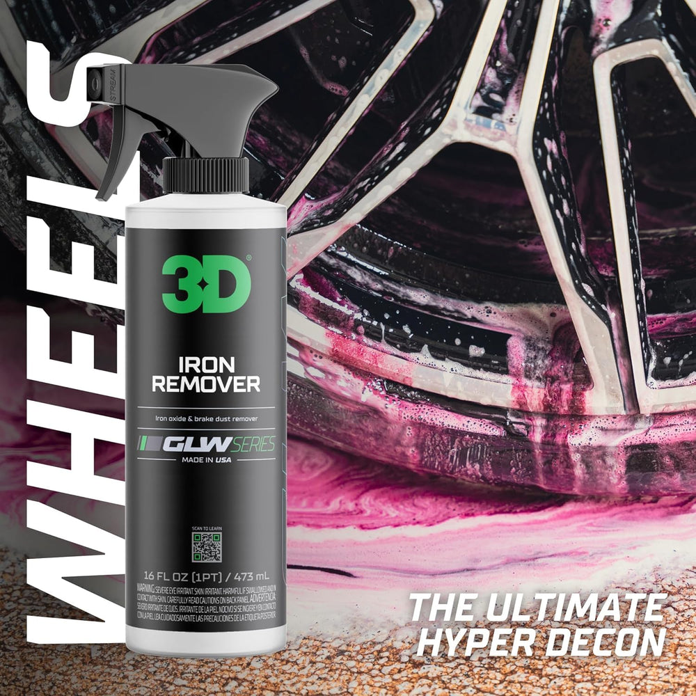 3D Iron Remover after-wash wheel image shows showroom-ready finish