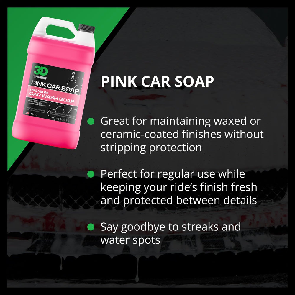 Biodegradable formula of 3D Pink Car Soap for eco-conscious detailing