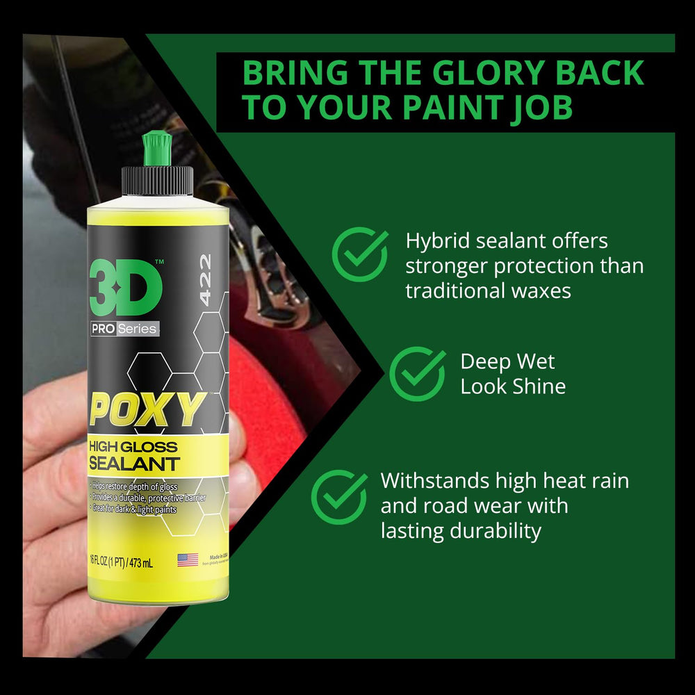 Close-up of 3D POXY Montan Wax gloss for a rich, wet-look finish