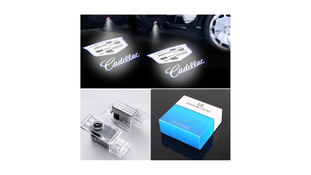 3D Shadow Lights Cadillac door logo projection on ground for a welcoming entry.