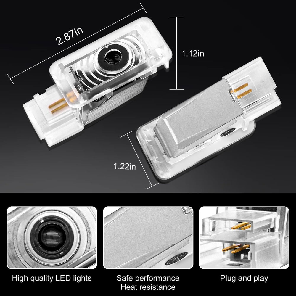 3D Shadow Lights Cadillac door logo projection activates when the door opens for visibility.