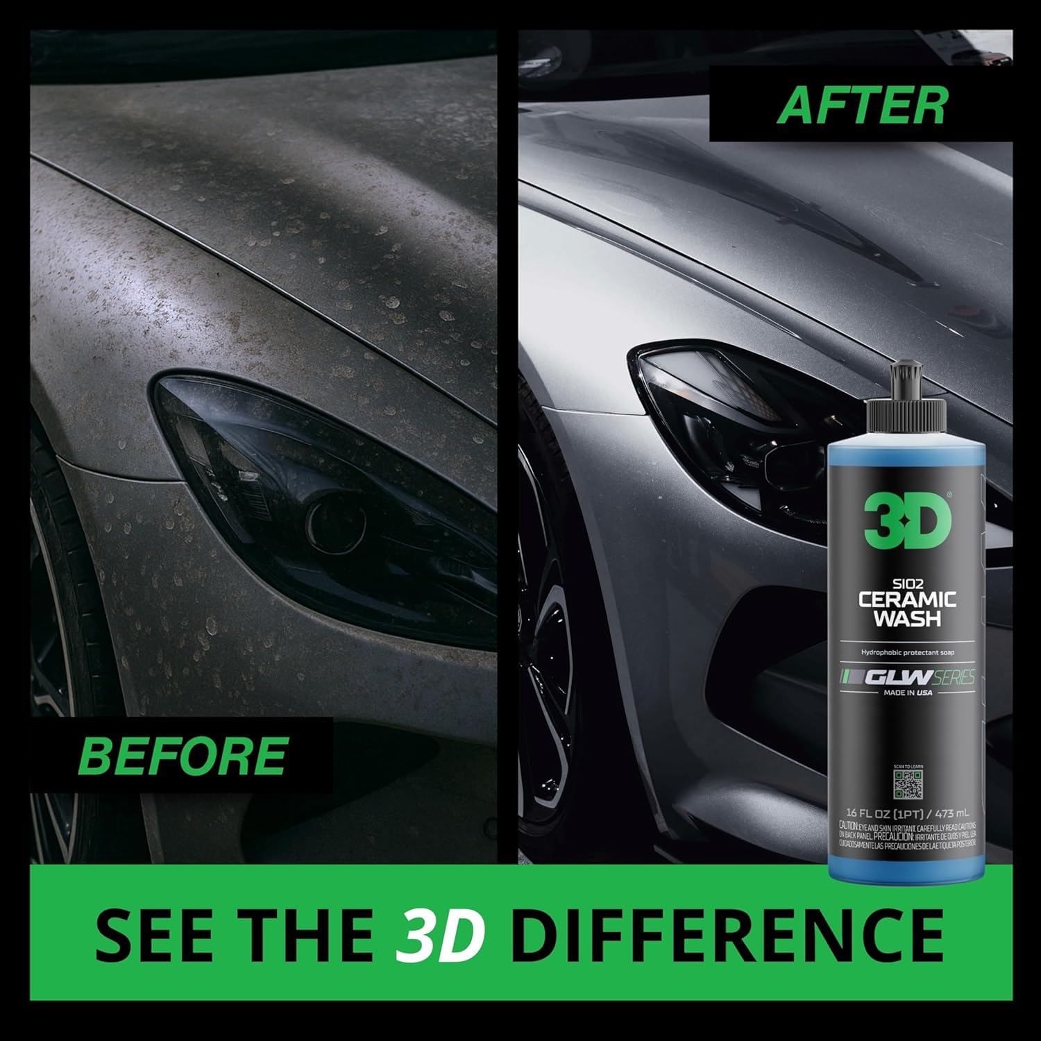 3D SiO2 Ceramic Wash & Wax foamy suds close up highlighting rich lather