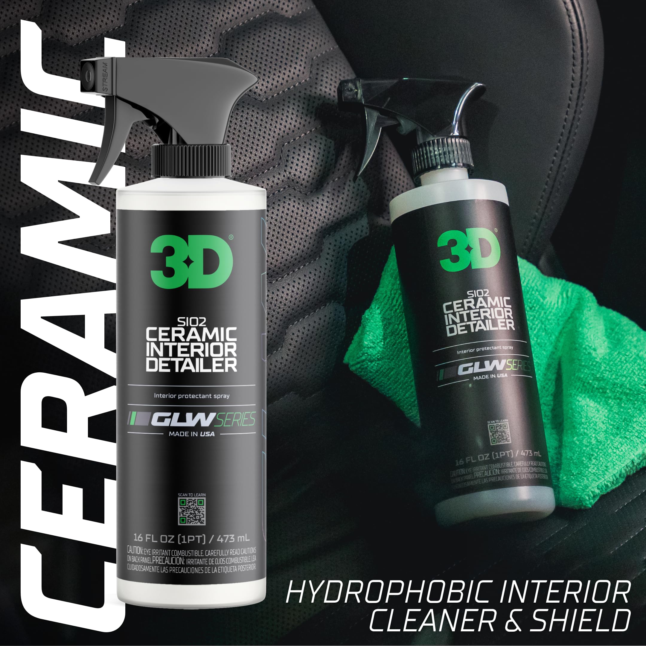 3D SiO2 Interior Detailer used on dash plastic for a clear, protected finish.