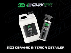 Applying 3D SiO2 Interior Detailer to leather for gentle cleaning and protection.